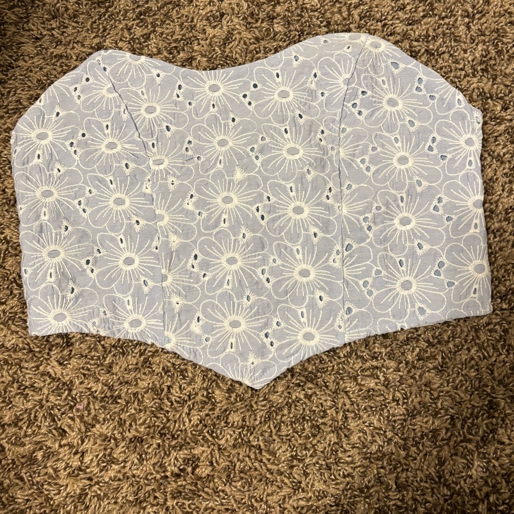 Blue floral corset top